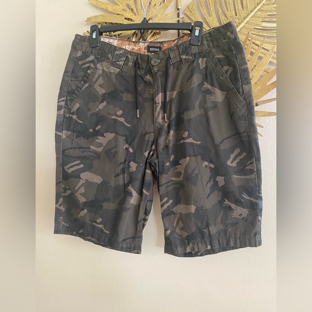 Buffalo David Bitton Dark Camouflage Cargo Shorts